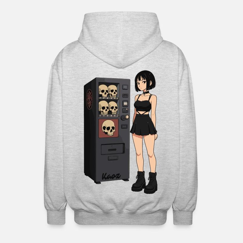 Skull Vending Machine Goth-Mädchen - Unisex Kapuzenjacke - Hellgrau meliert