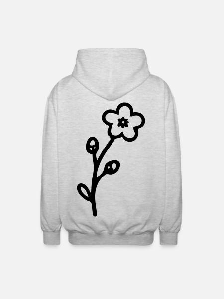 Blume 3 - Unisex Kapuzenjacke - Hellgrau meliert