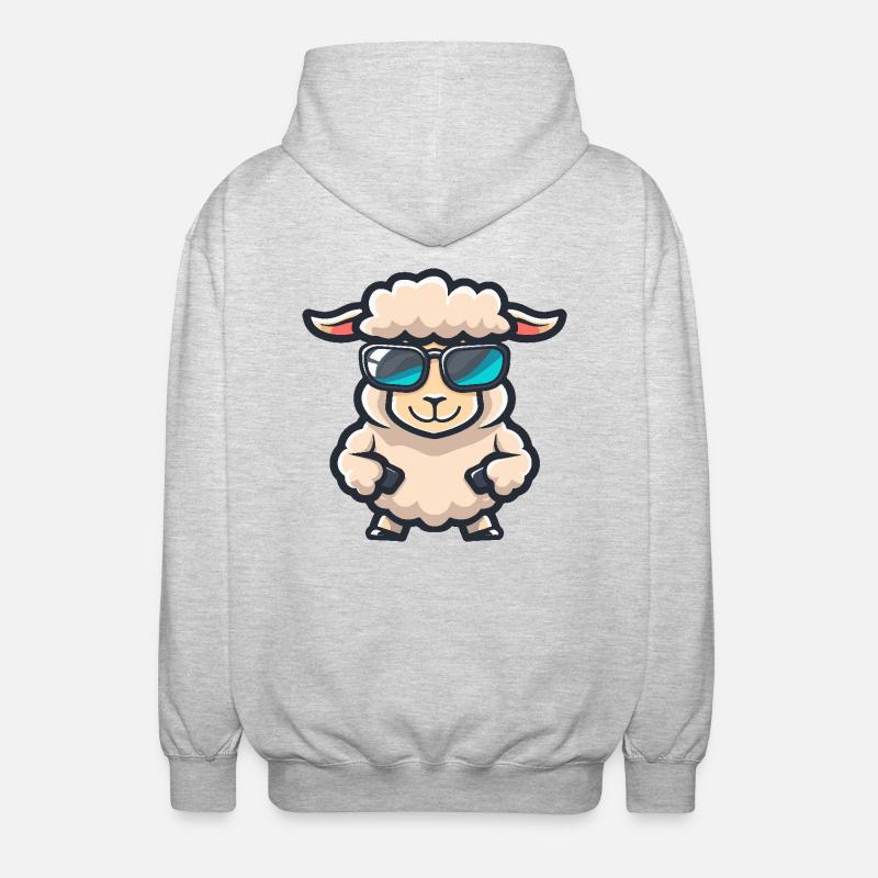 Bande dessinée cool de mouton - Veste à capuche unisexe - gris clair chiné