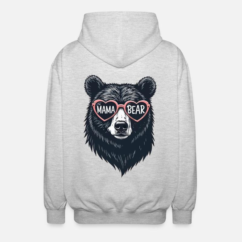 mama bear - maman ourse - Veste à capuche unisexe - gris clair chiné