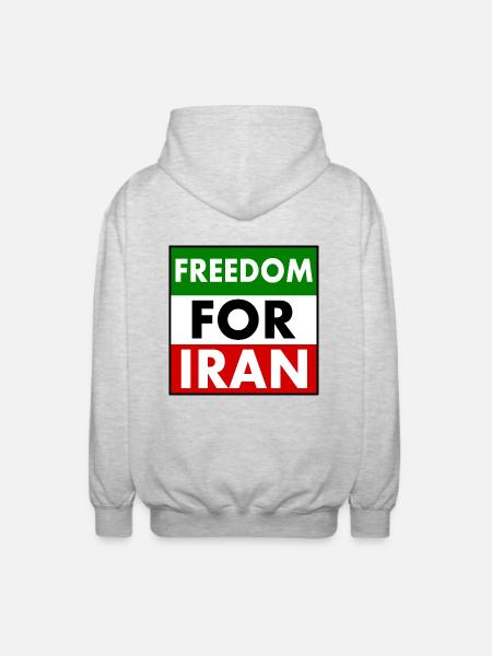 Freedom for iran - Unisex Hooded Jacket - light heather grey