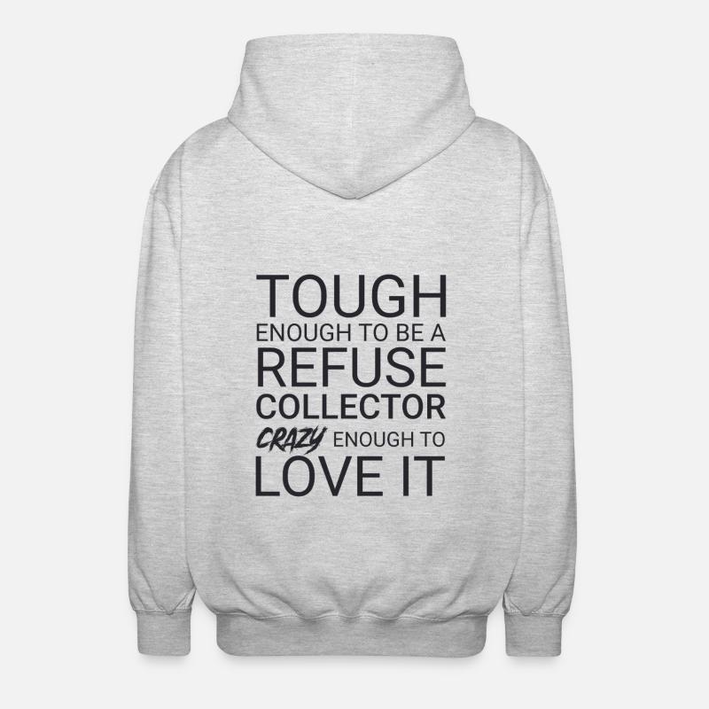 Refuse collector Crazy - Unisex Kapuzenjacke - Hellgrau meliert