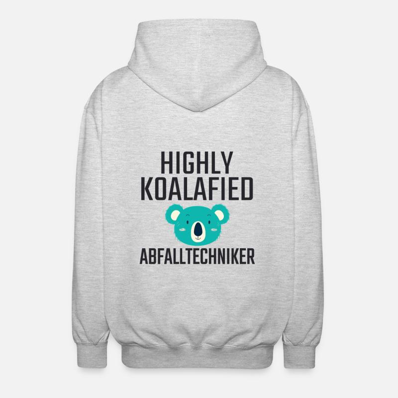 Abfalltechniker Koalafied - Unisex Kapuzenjacke - Hellgrau meliert