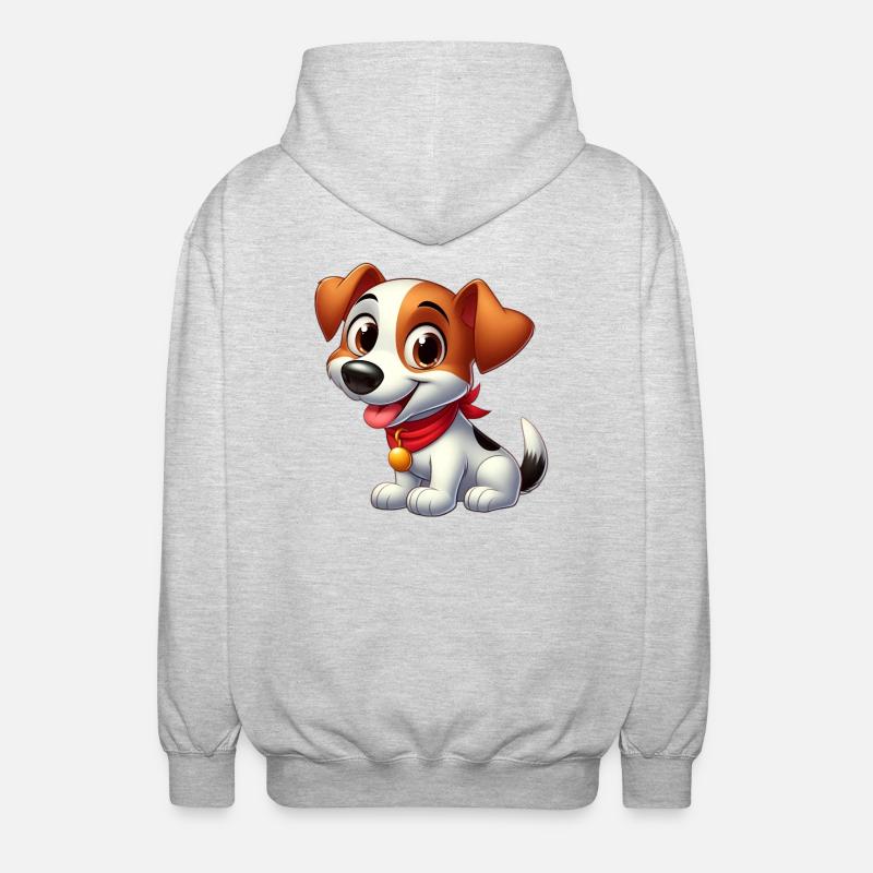 fox terrier 6 - Veste à capuche unisexe - gris clair chiné