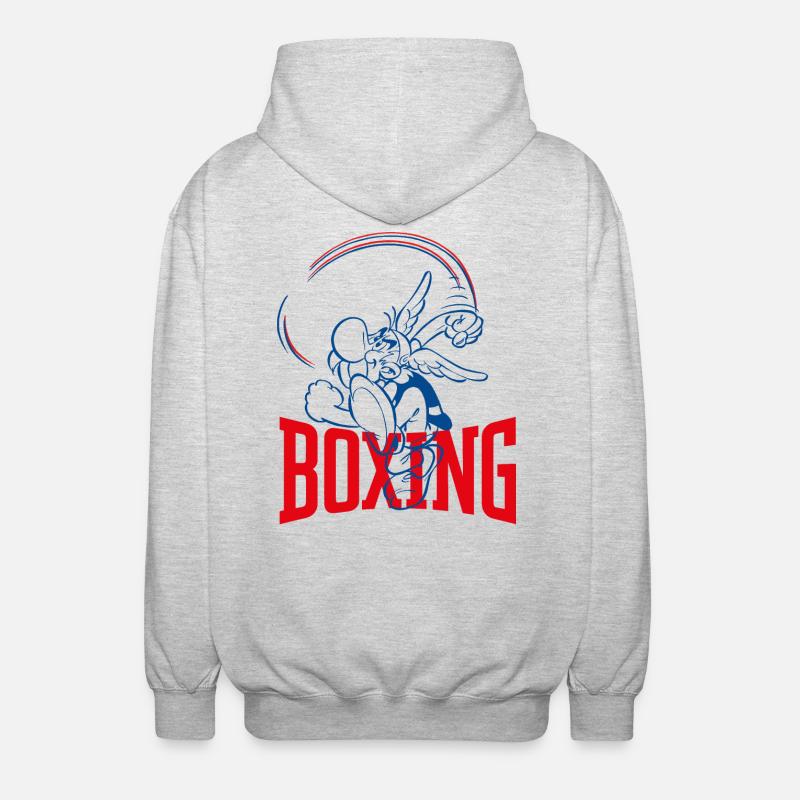 Astérix y Obélix Diseño de la caja Astérix - Chaqueta unisex con capucha. - gris claro jaspeado