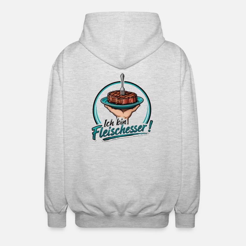fleisch - Unisex Kapuzenjacke - Hellgrau meliert