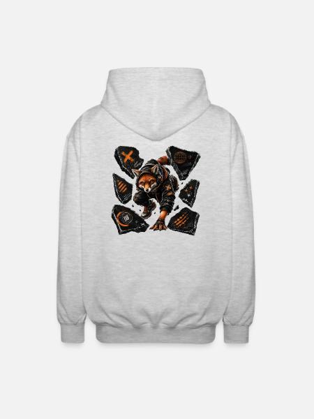 Fuchs Orbitkampf - Unisex Kapuzenjacke - Hellgrau meliert