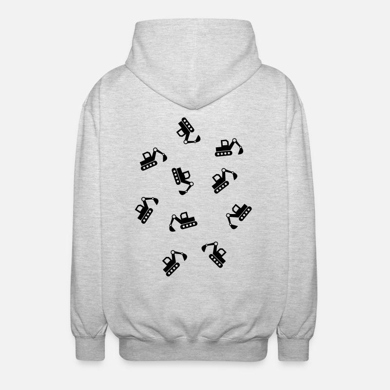 viele Bagger Baustelle Bauarbeiter Baggerfahrer - Unisex Kapuzenjacke - Hellgrau meliert