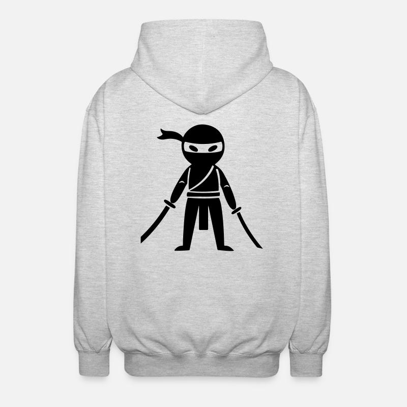 Ninja Samurai - Unisex Hooded Jacket - light heather grey