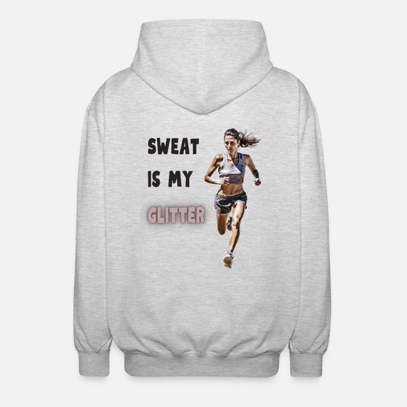 La sueur est mon éclat - Veste à capuche unisexe - gris clair chiné