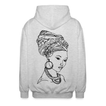 BLACK WOMEN - Unisex Kapuzenjacke - Hellgrau meliert - Hinten - AI Model Male 185 light (185cm)
