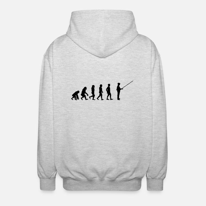 Evolution Angler - Unisex Kapuzenjacke - Hellgrau meliert