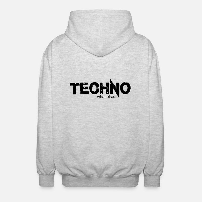 TECHNO what else.... Design 2 - Unisex Kapuzenjacke - Hellgrau meliert