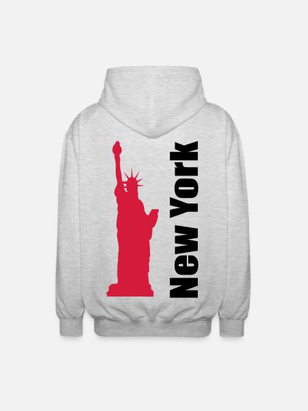 new York - Unisex Hooded Jacket - light heather grey