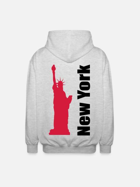new york - Unisex Hooded Jacket - light heather grey