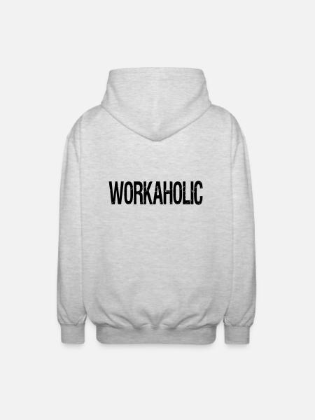 workaholic - Unisex Hooded Jacket - light heather grey