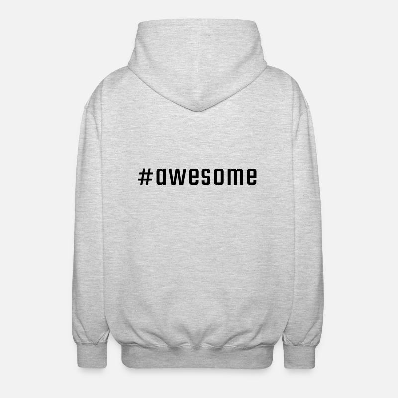 #awesome - Unisex Kapuzenjacke - Hellgrau meliert