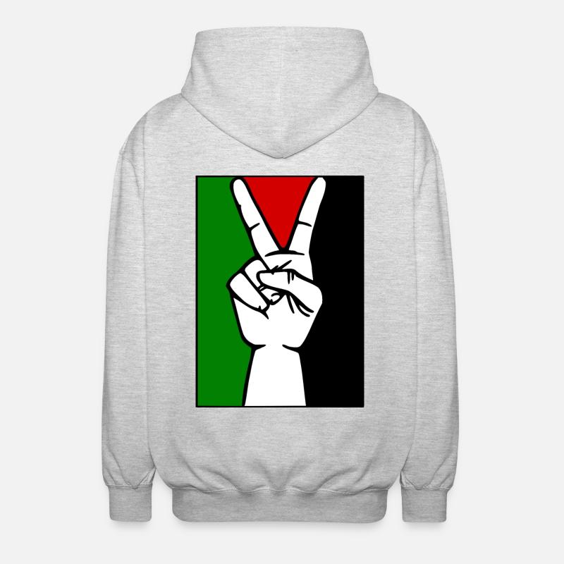 Free palestine - Unisex Kapuzenjacke - Hellgrau meliert