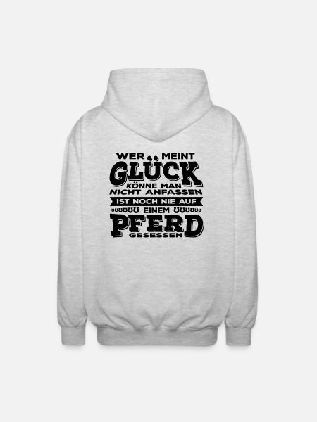 Glück Pferd - Unisex Kapuzenjacke - Hellgrau meliert
