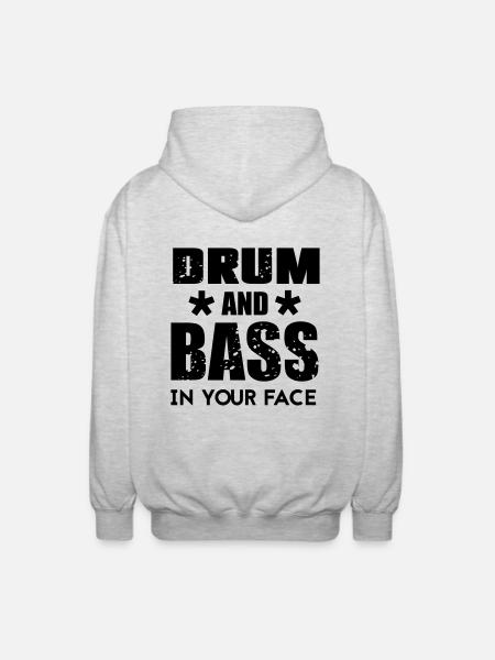 Drum n Bass Music - Unisex Hooded Jacket - light heather grey