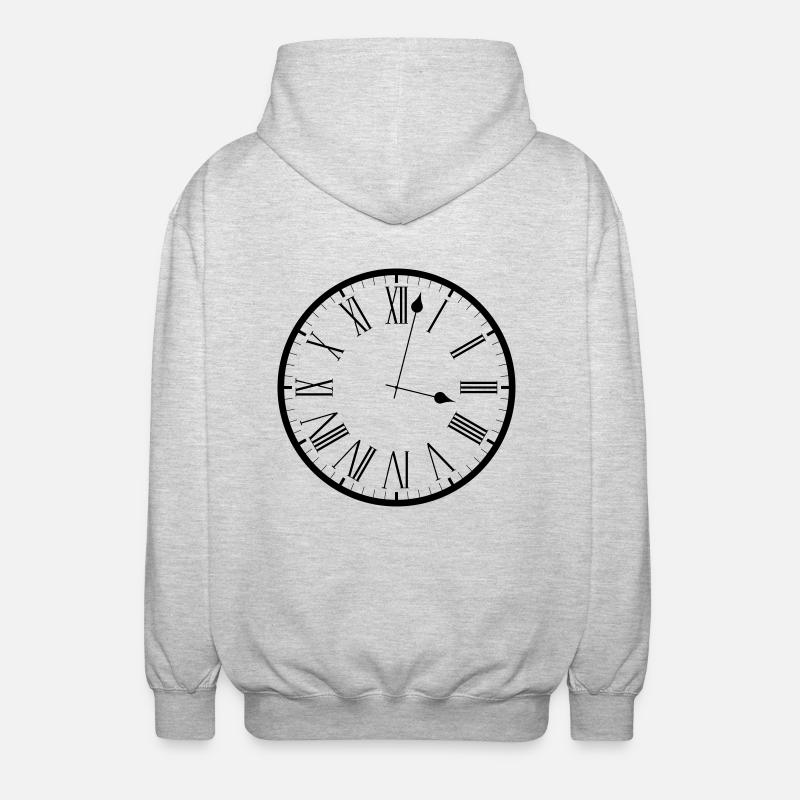 Clock analog clock - Unisex Hooded Jacket - light heather grey