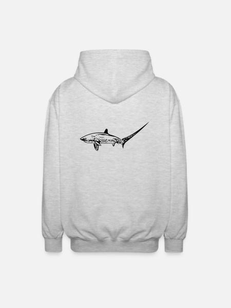 Elegant thresher shark - Unisex Hooded Jacket - light heather grey
