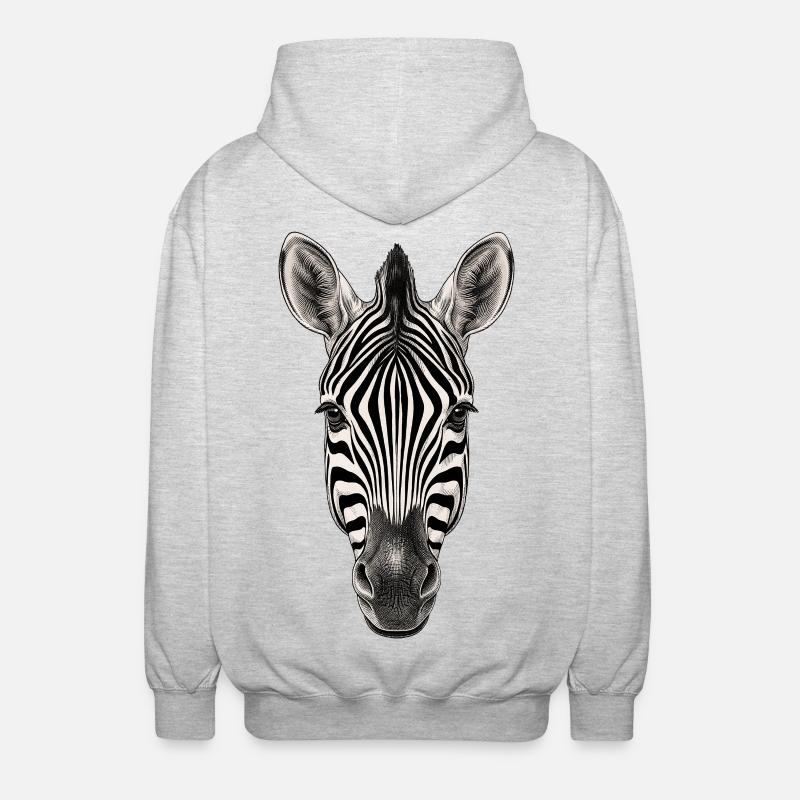 Zèbre - Veste à capuche unisexe - gris clair chiné