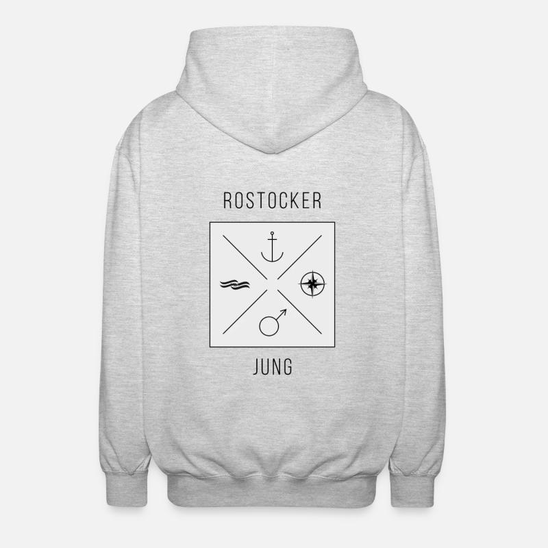 Rostocker Jung - Unisex Kapuzenjacke - Hellgrau meliert