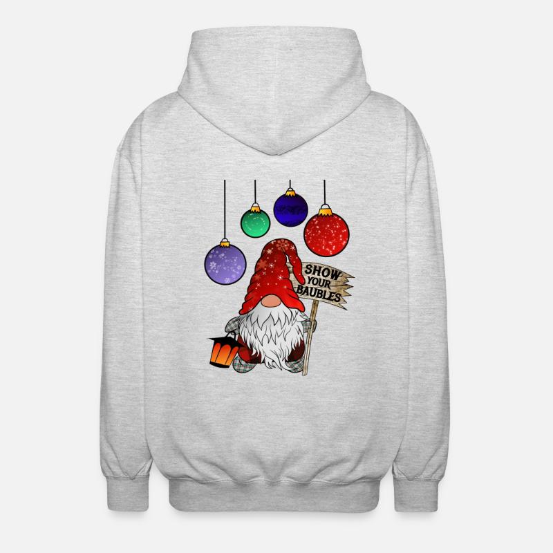 Gnome Noël Nain Joyeux Noël - Veste à capuche unisexe - gris clair chiné
