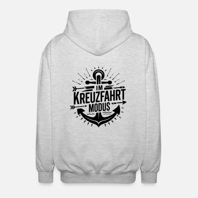 Kreuzfahrt Modus | Anker & Abenteuer - Unisex Kapuzenjacke - Hellgrau meliert