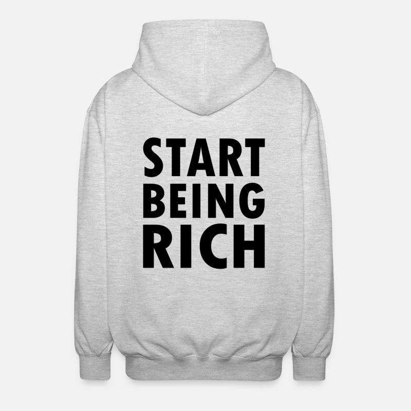 Start being rich - Veste à capuche unisexe - gris clair chiné