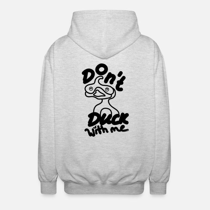 Don´t Duck with me - Unisex Kapuzenjacke - Hellgrau meliert