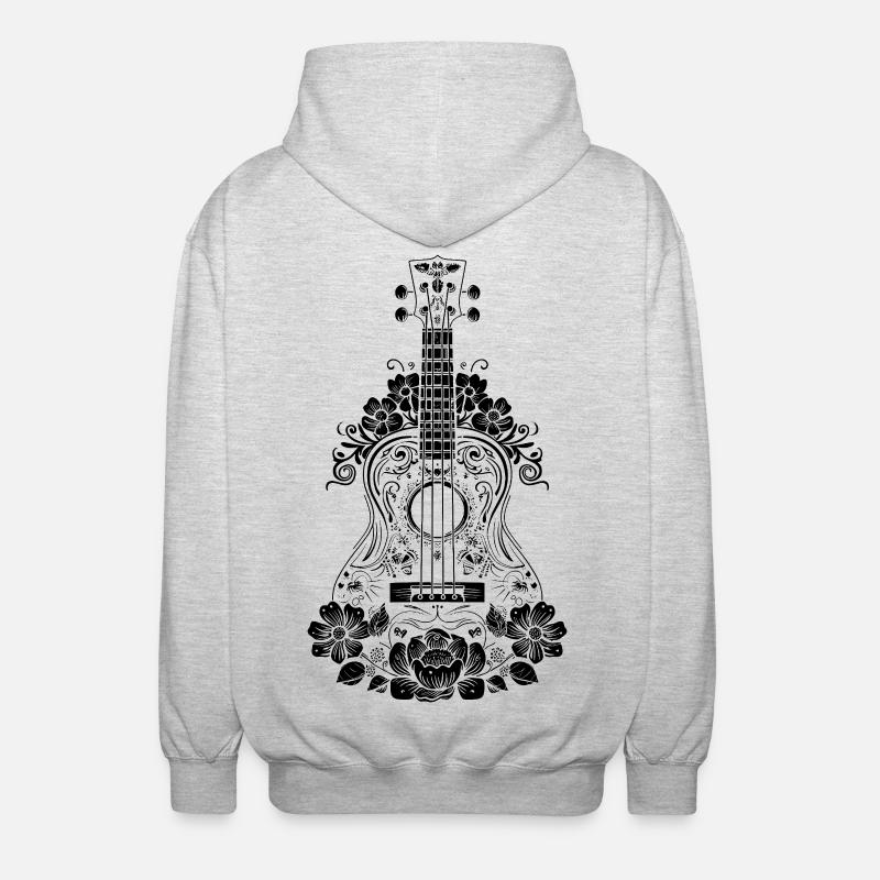 Ukulélé - Veste à capuche unisexe - gris clair chiné
