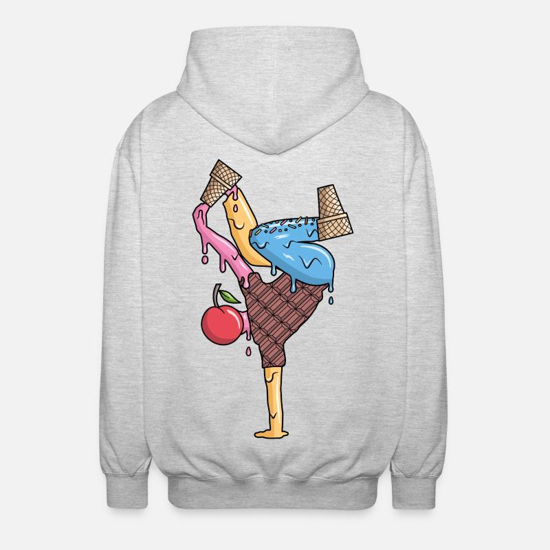 Breakdance Eiscreme Tanz Breakdancer Breakdancing - Unisex Kapuzenjacke - Hellgrau meliert