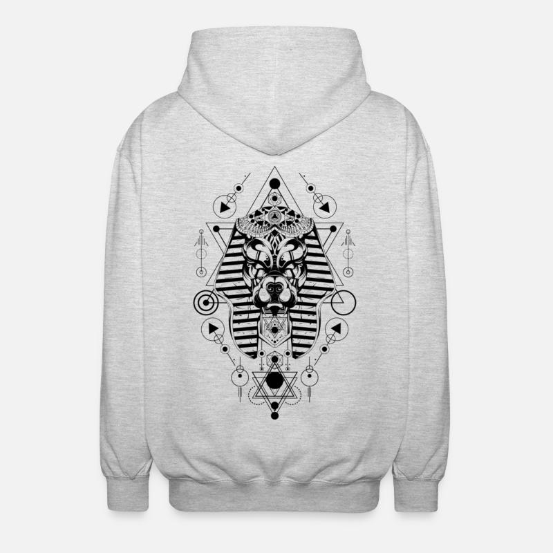 Abstract mask - Unisex Hooded Jacket - light heather grey