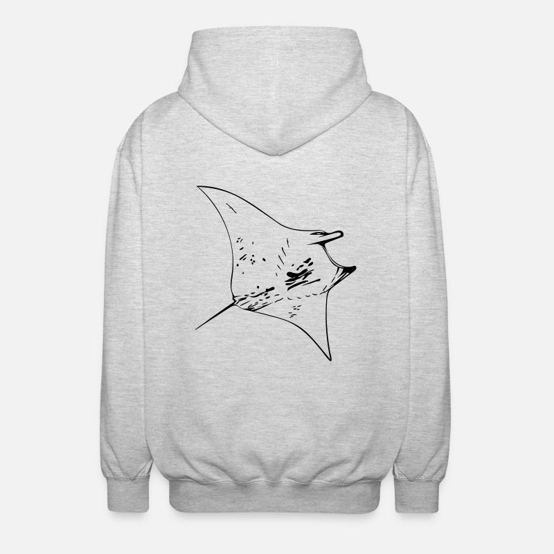 Manta Ray - Unisex Kapuzenjacke - Hellgrau meliert