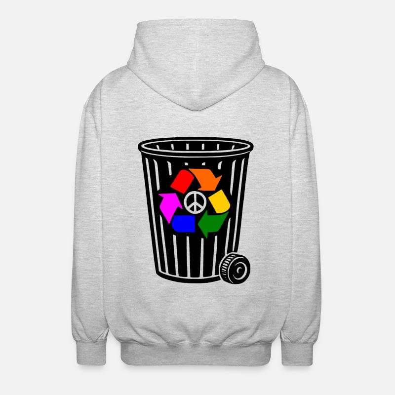 Peace lgbt zeichen - Peacezeichen - Unisex Kapuzenjacke - Hellgrau meliert