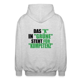 Witze Grüne Die Grünen Partei Öko Sprüche Klima - Unisex Kapuzenjacke - Hellgrau meliert - Hinten - AI Model Male 185 light (185cm)