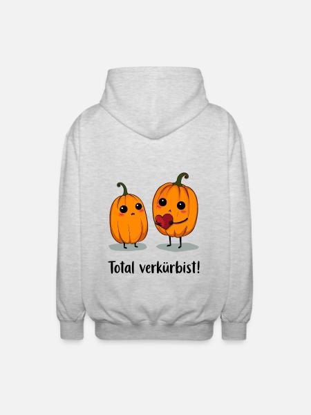 Pumpkin Love - Unisex Hooded Jacket - light heather grey