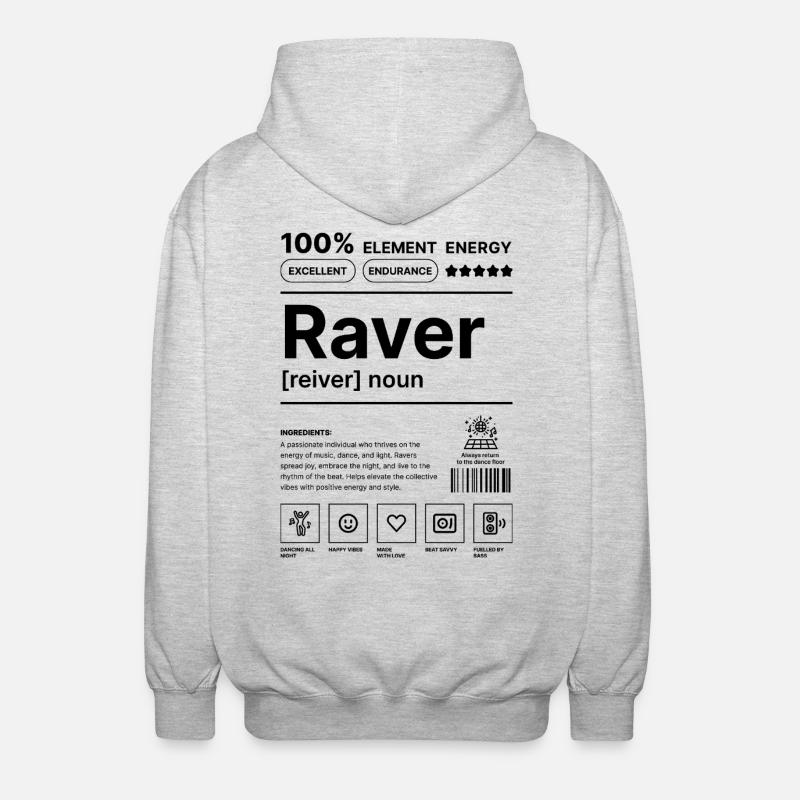 Mode de vie raver - Veste à capuche unisexe - gris clair chiné