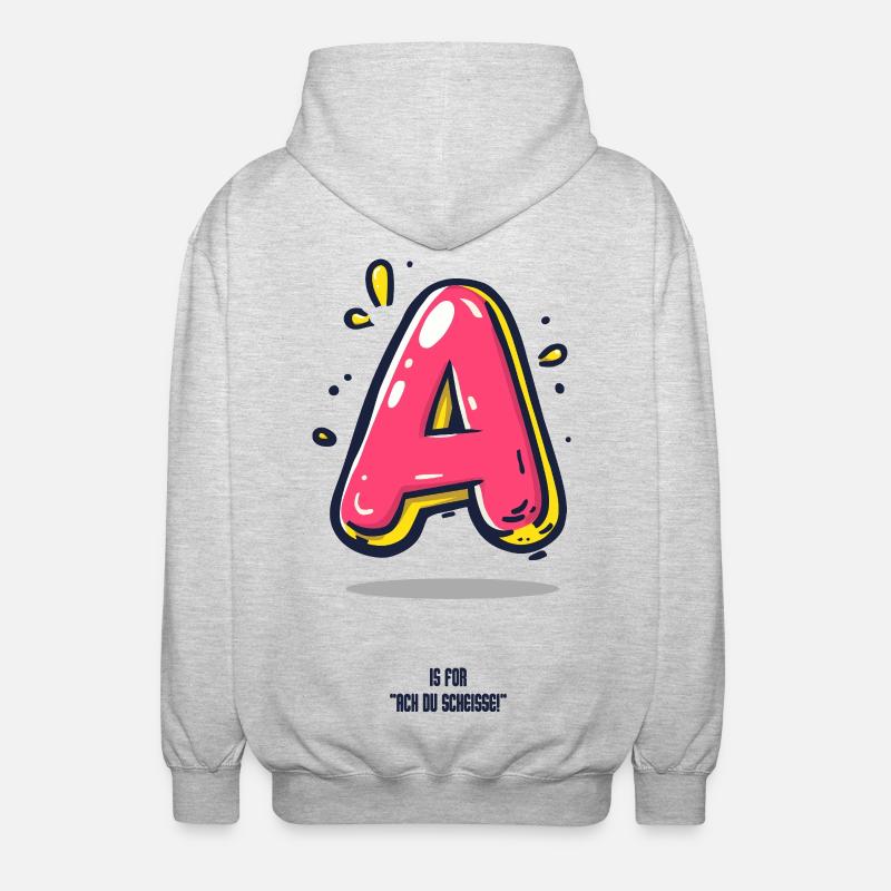 A is for .... - Unisex Kapuzenjacke - Hellgrau meliert