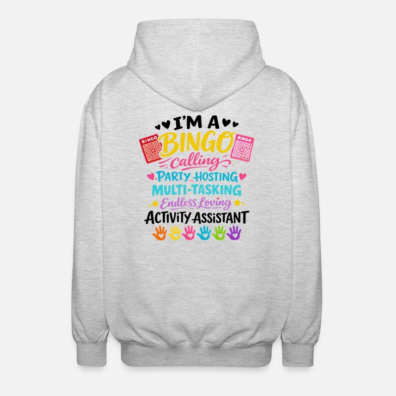 Assistant d'Animation Bingo Activités Cadeau - Veste à capuche unisexe - gris clair chiné