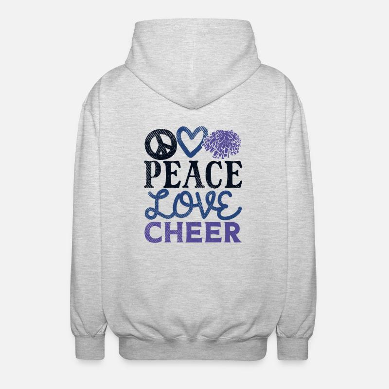 Peace Love Cheer Design - Veste à capuche unisexe - gris clair chiné