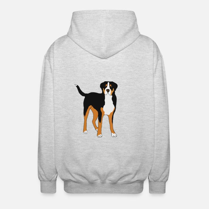 Großer Schweizer Sennenhund - Unisex Kapuzenjacke - Hellgrau meliert