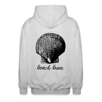 Beach Bum Shell - Mermaid - Unisex Hooded Jacket - light heather grey - Back - AI Model Male 185 light (185cm)