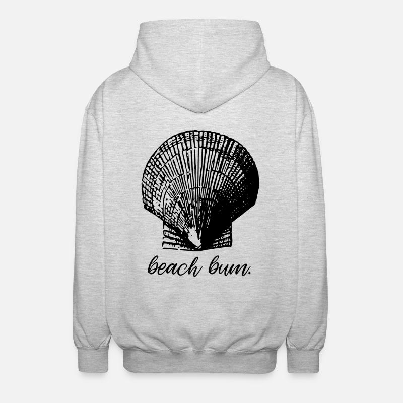Beach Bum Shell - Mermaid - Unisex Hooded Jacket - light heather grey