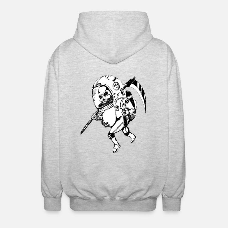 Space Skull - Unisex Kapuzenjacke - Hellgrau meliert