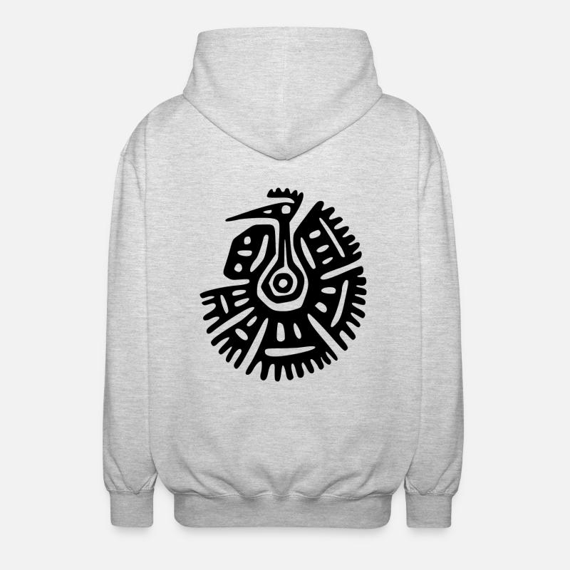 Geier art maya - Veste à capuche unisexe - gris clair chiné