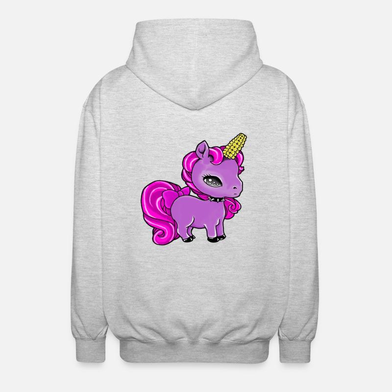 Uni (corn) - Unisex Hooded Jacket - light heather grey