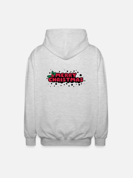 Merry Christmas - Unisex Kapuzenjacke - Hellgrau meliert